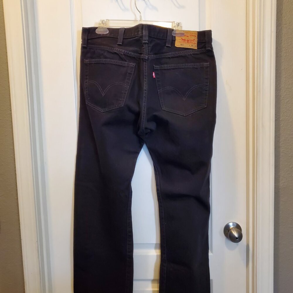 Vintage Levi’s 501 Button Fly Straight Leg Jeans - Black 38x30